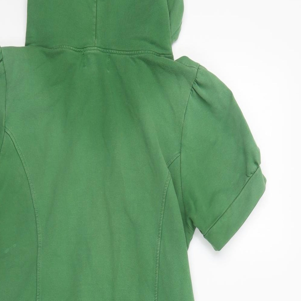 Mamatayou Womens Green  Cotton Pullover Hoodie Size M  Pullover