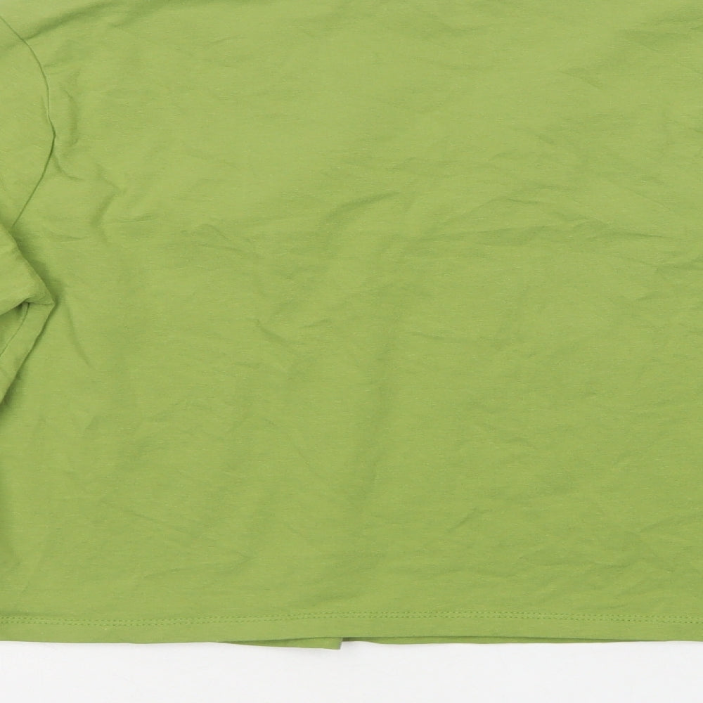 Primark Womens Green  Cotton Cropped T-Shirt Size 18 V-Neck