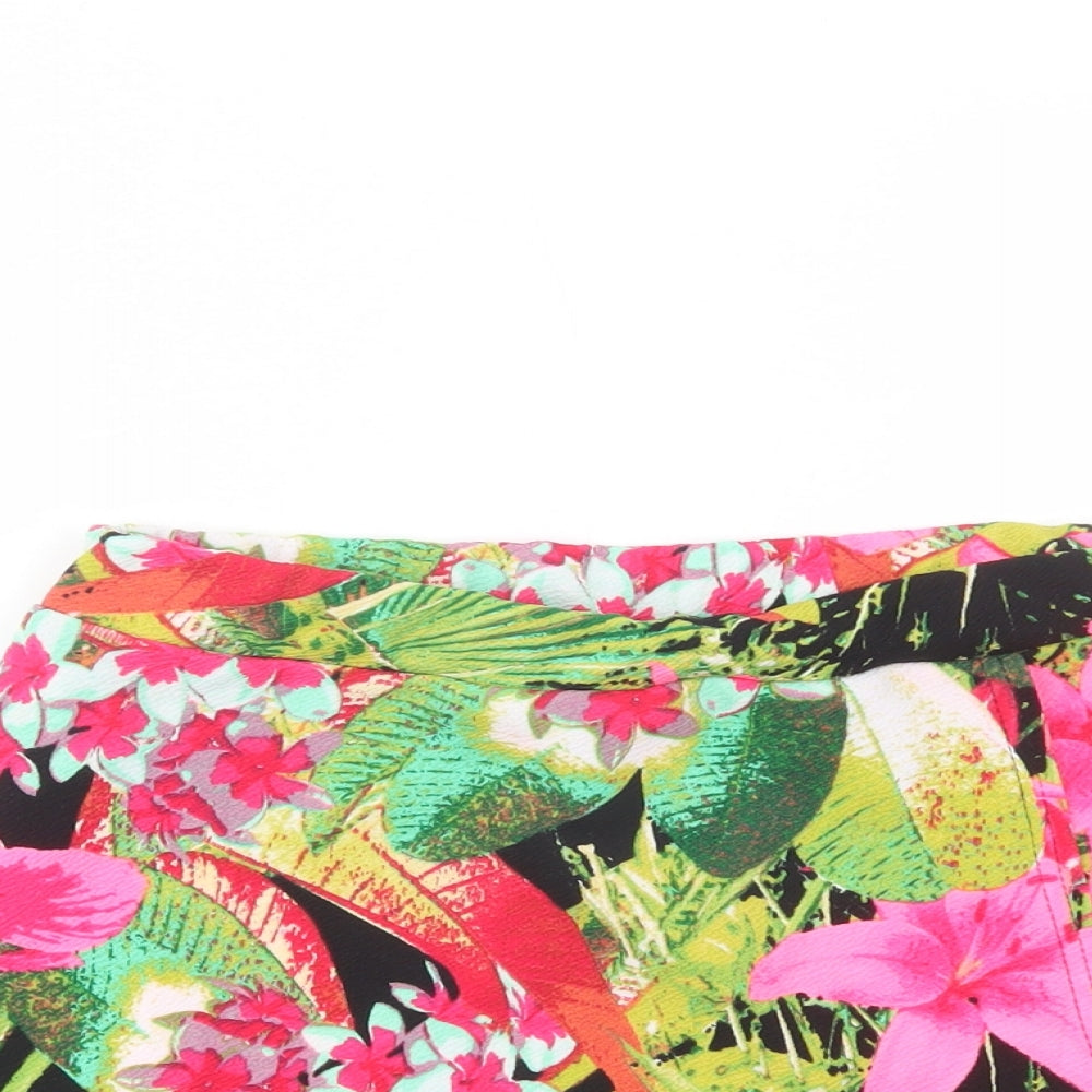 Ayanapa Womens Multicoloured Floral Polyester Mini Skort Size 30 in