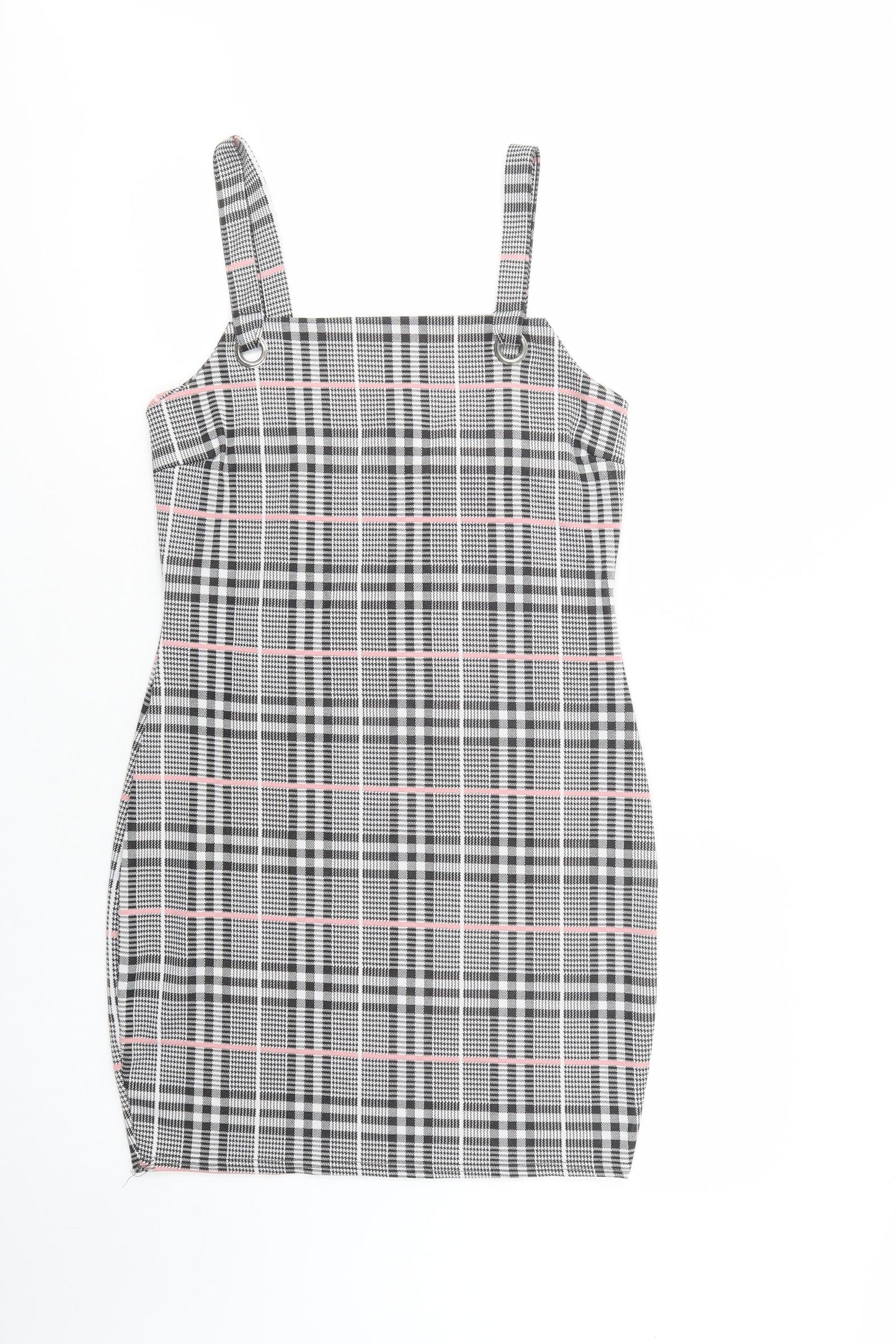 Chemistry Womens Grey Plaid Polyester Tank Dress  Size 14  Square Neck Pullover