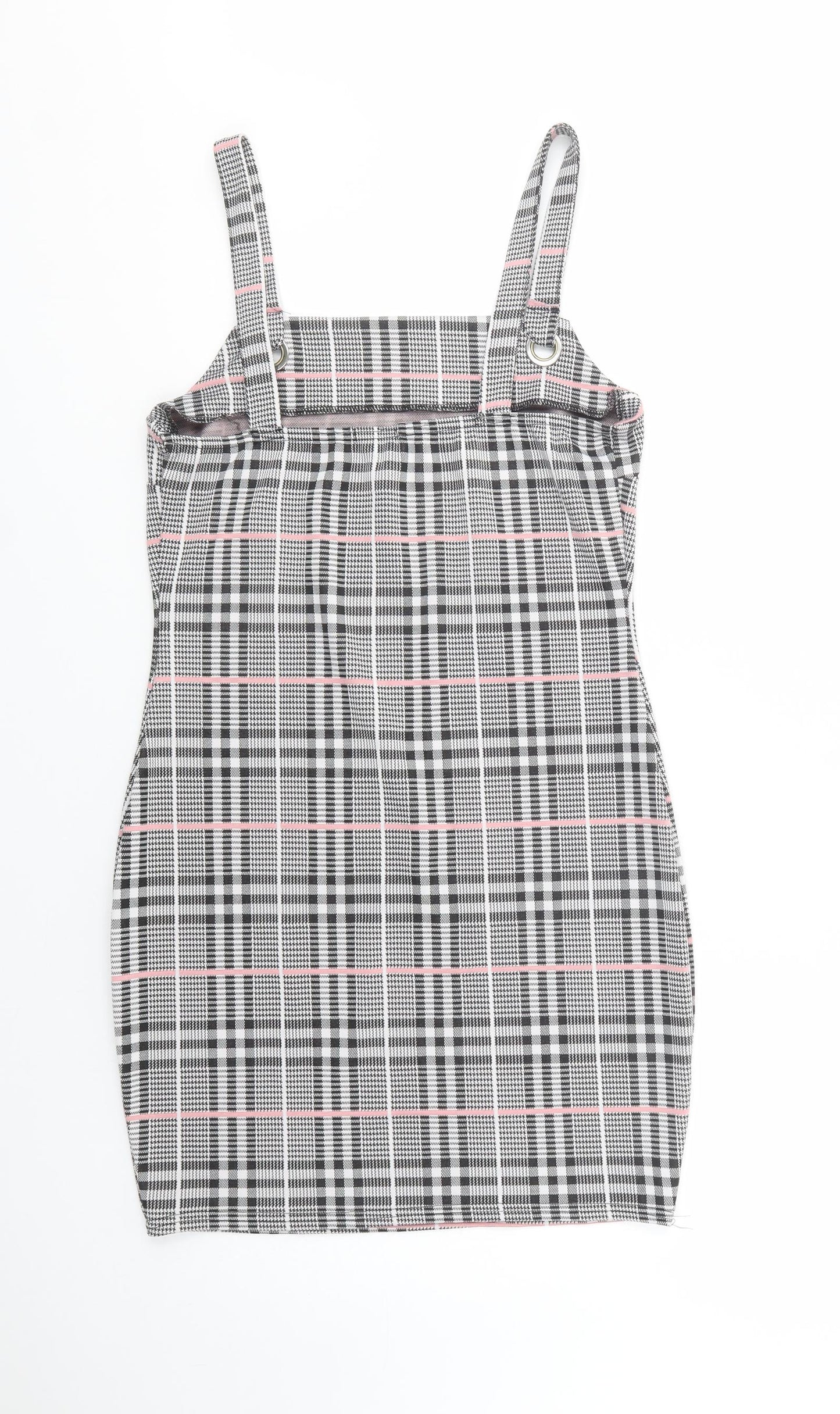 Chemistry Womens Grey Plaid Polyester Tank Dress  Size 14  Square Neck Pullover