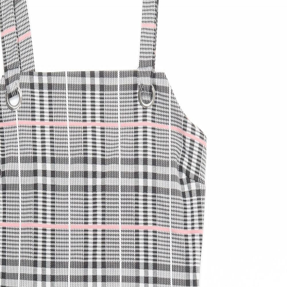 Chemistry Womens Grey Plaid Polyester Tank Dress  Size 14  Square Neck Pullover