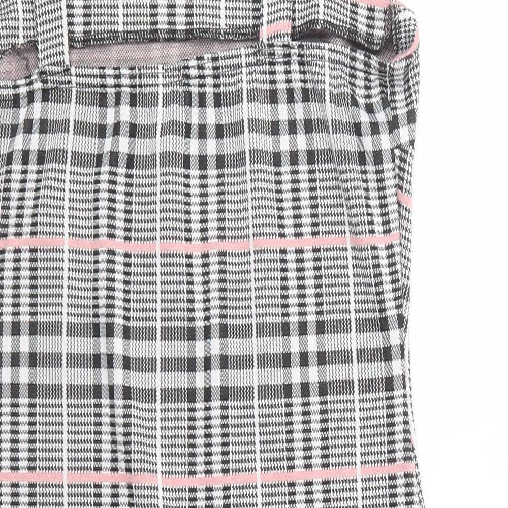 Chemistry Womens Grey Plaid Polyester Tank Dress  Size 14  Square Neck Pullover