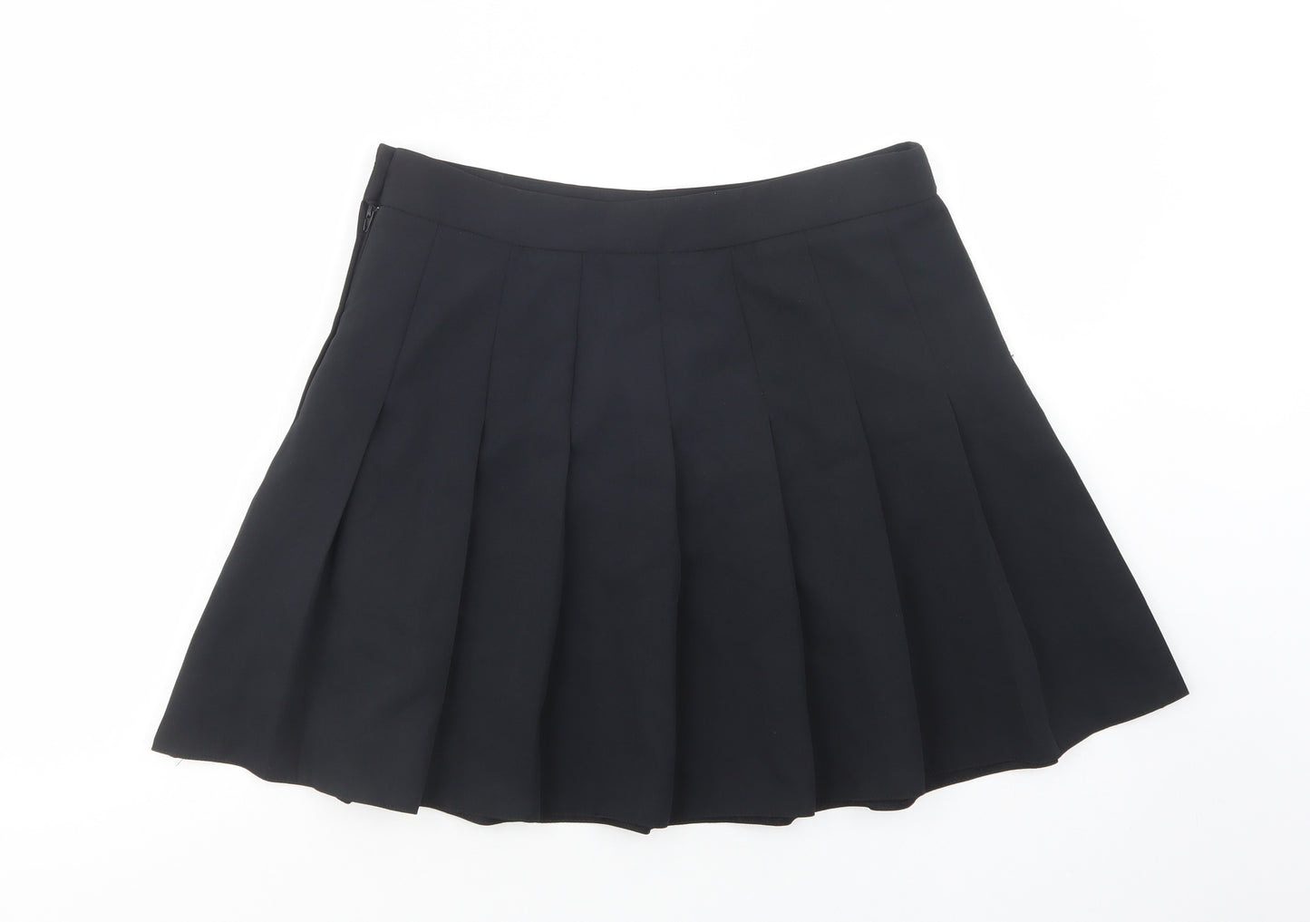 New Look Womens Black  Polyester Pleated Skirt Size 14   Button