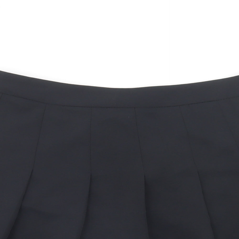 New Look Womens Black  Polyester Pleated Skirt Size 14   Button