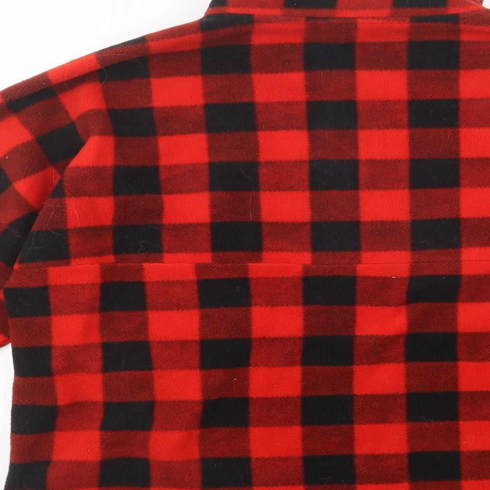 Primark Womens Red Check Polyester Pullover Sweatshirt Size 12  Zip
