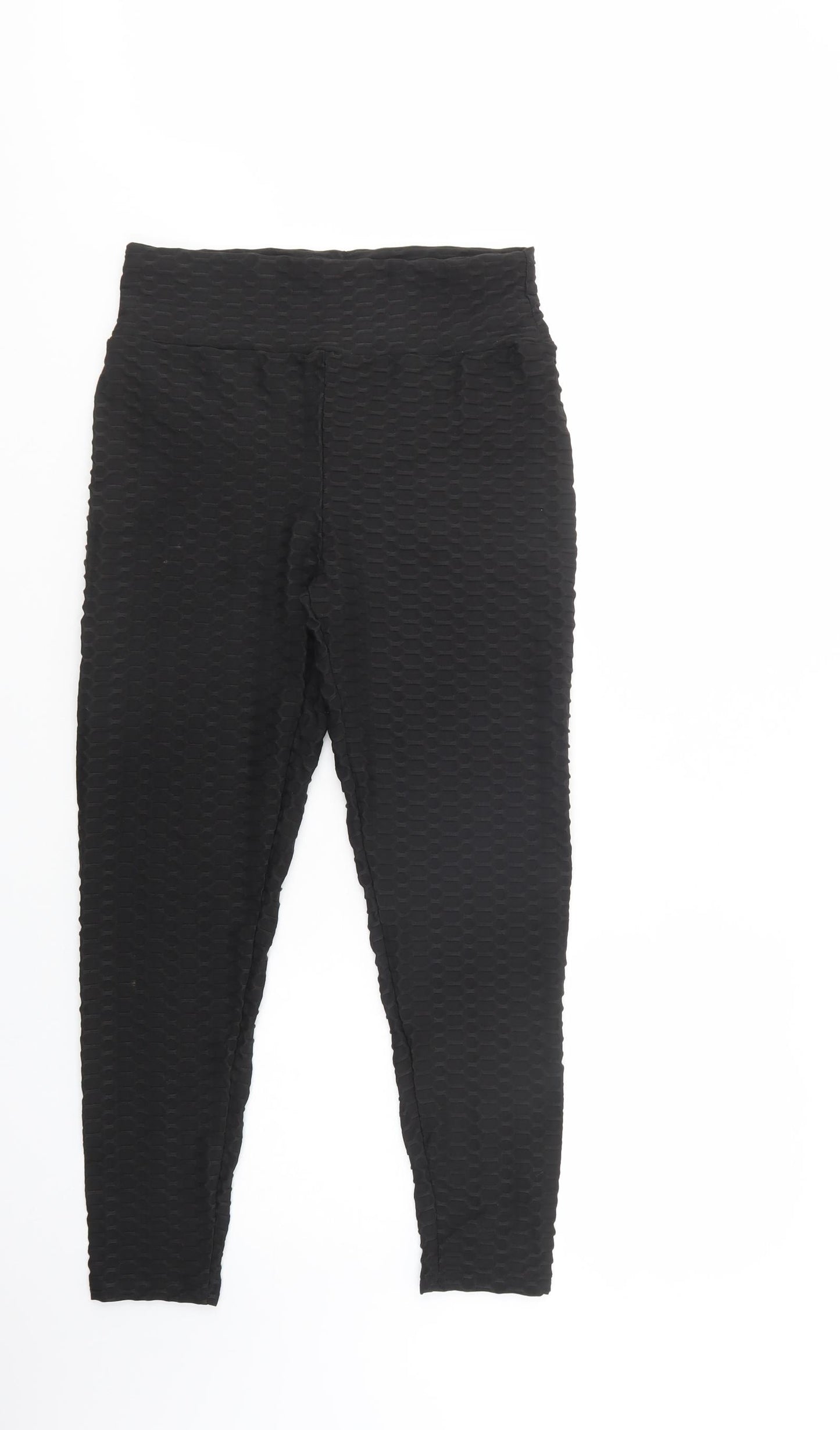 SheIn Womens Black  Polyester Compression Leggings Size L L27 in Regular