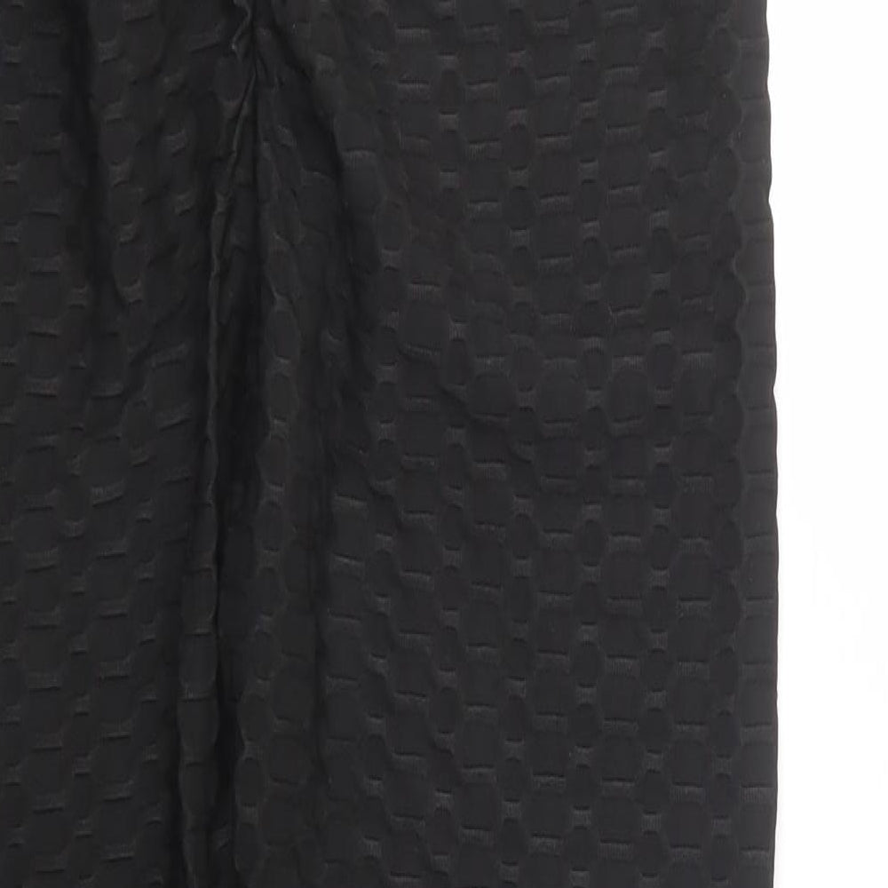 SheIn Womens Black  Polyester Compression Leggings Size L L27 in Regular