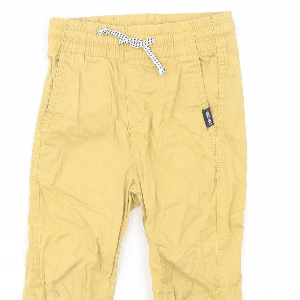 H&M Boys Yellow  Cotton Chino Trousers Size 2-3 Years  Regular Drawstring