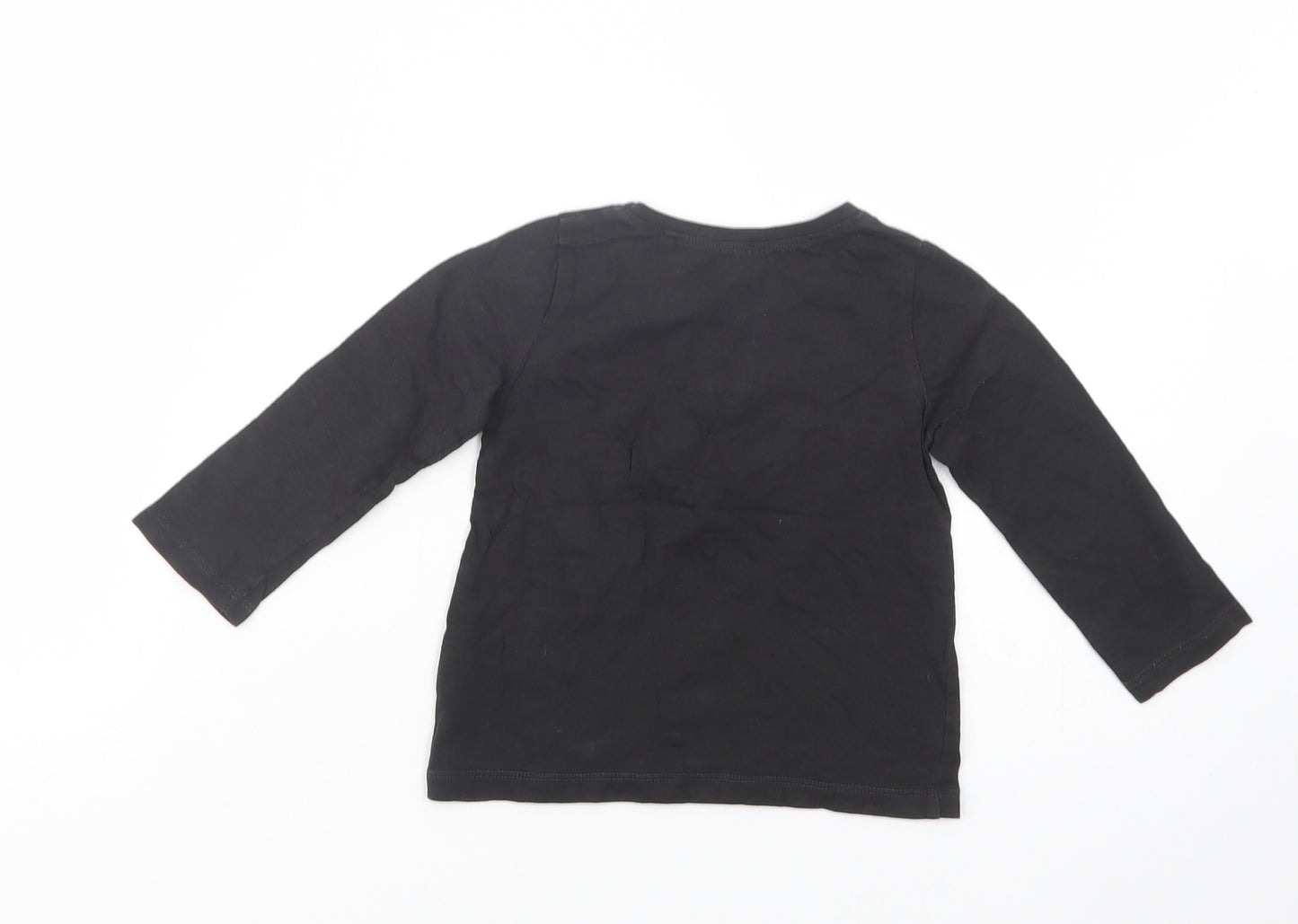 NEXT Baby Black  Cotton Basic T-Shirt Size 12-18 Months Crew Neck Pullover - Unicorn