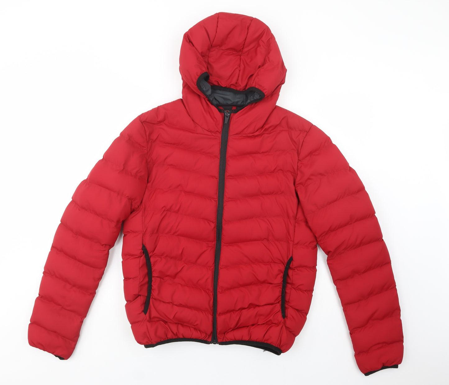 Brave Soul Mens Red   Puffer Jacket Jacket Size S  Zip