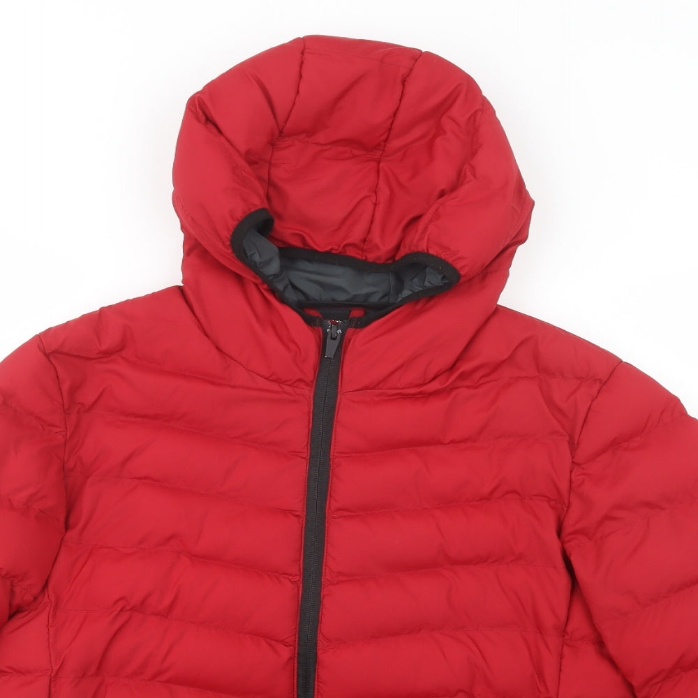 Brave Soul Mens Red   Puffer Jacket Jacket Size S  Zip