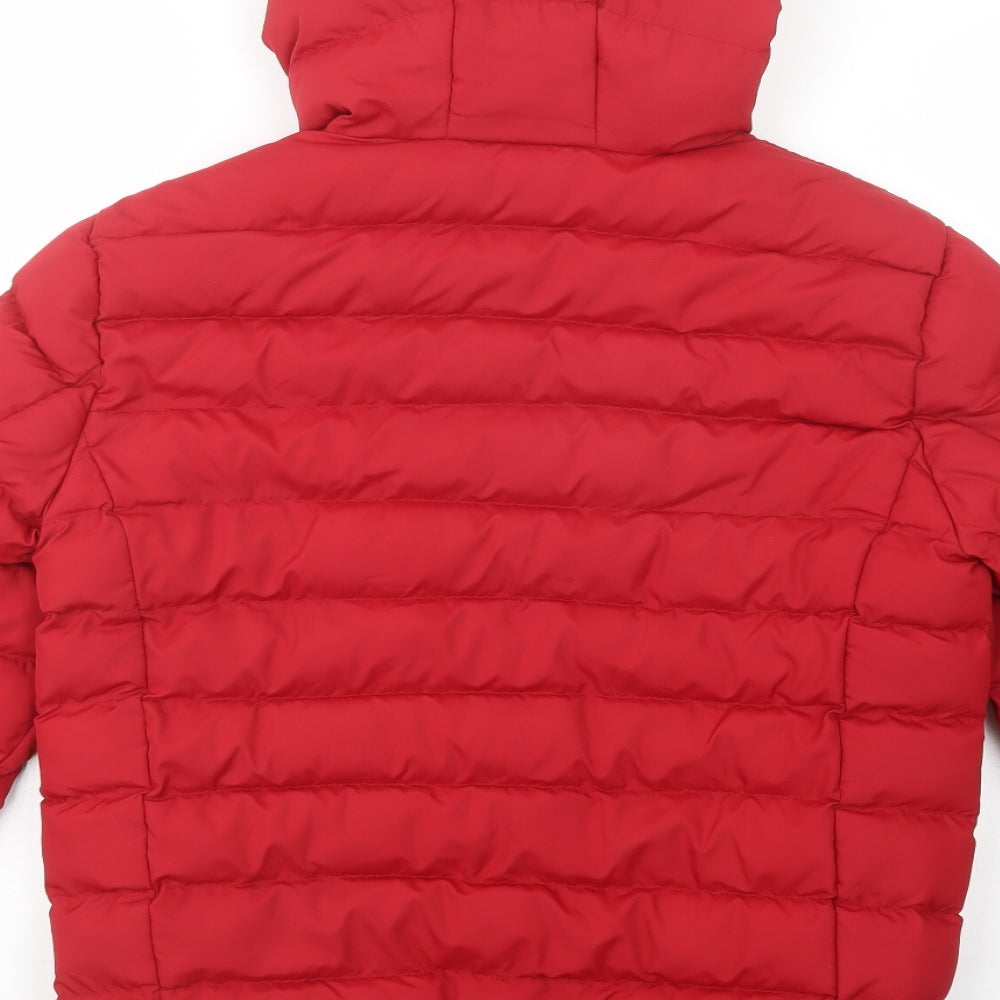 Brave Soul Mens Red   Puffer Jacket Jacket Size S  Zip