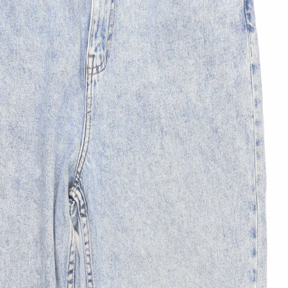 Primark Womens Blue  Cotton Mom Jeans Size 16 L28 in Regular Button