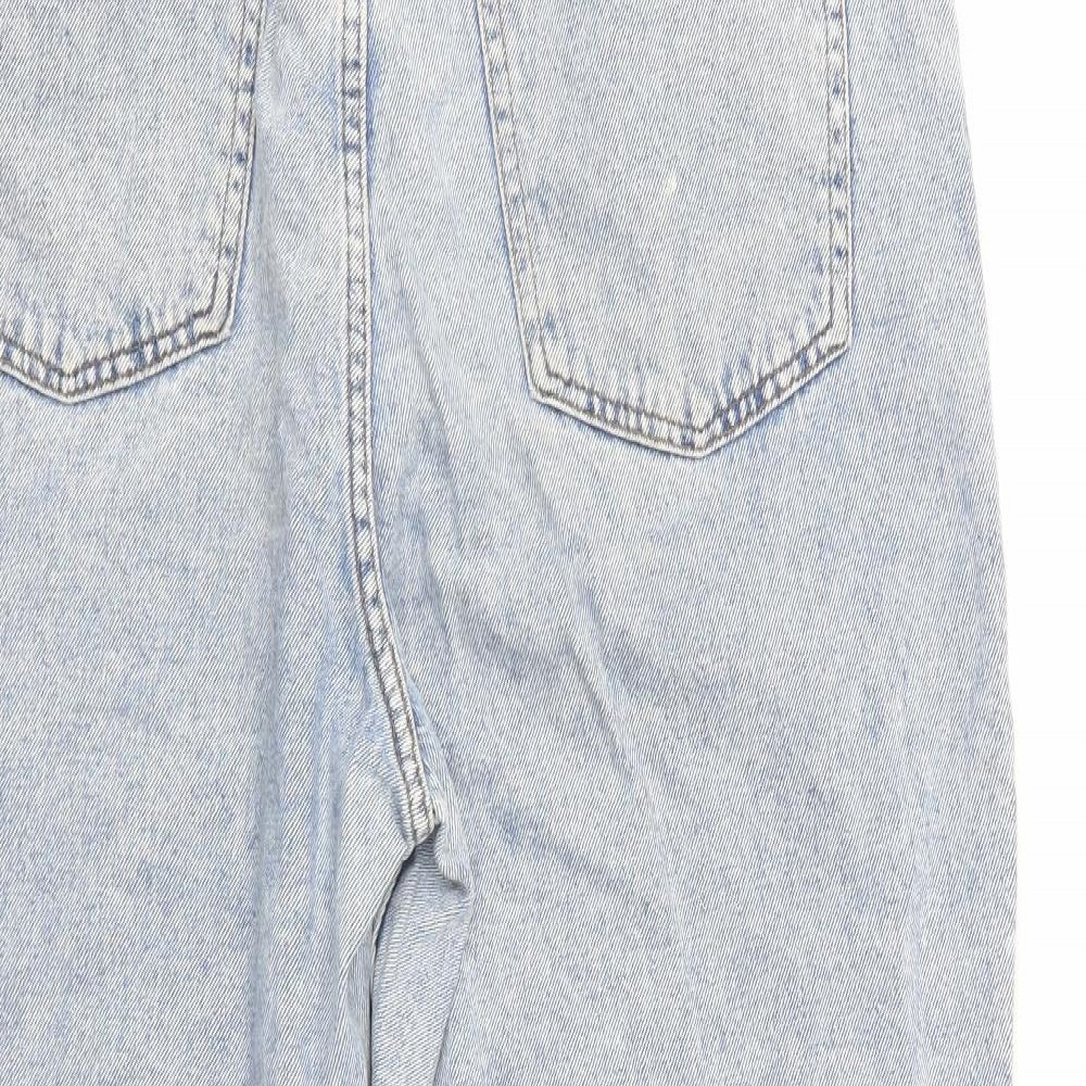 Primark Womens Blue  Cotton Mom Jeans Size 16 L28 in Regular Button