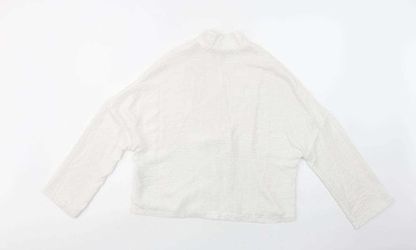 Primark Womens White  Polyester Basic Button-Up Size 8 Collared