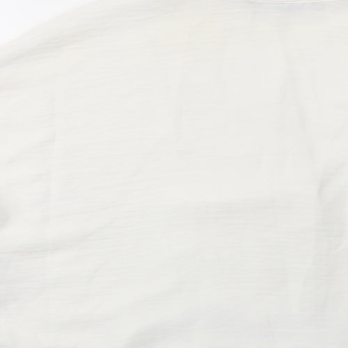 Primark Womens White  Polyester Basic Button-Up Size 8 Collared