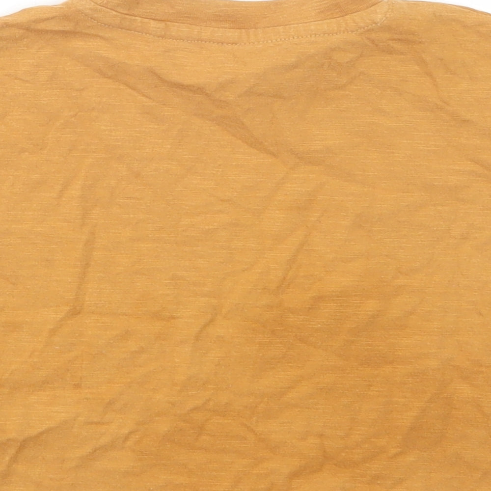 NEXT Baby Yellow  Cotton Basic T-Shirt Size 6-9 Months Crew Neck Pullover