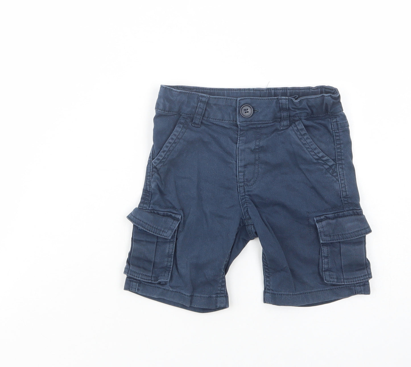 Mini Club Baby Blue  Cotton Cargo Trousers Size 18-24 Months  Button