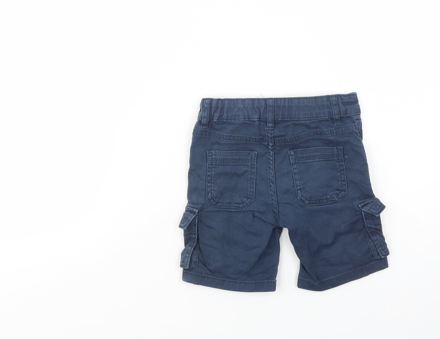 Mini Club Baby Blue  Cotton Cargo Trousers Size 18-24 Months  Button