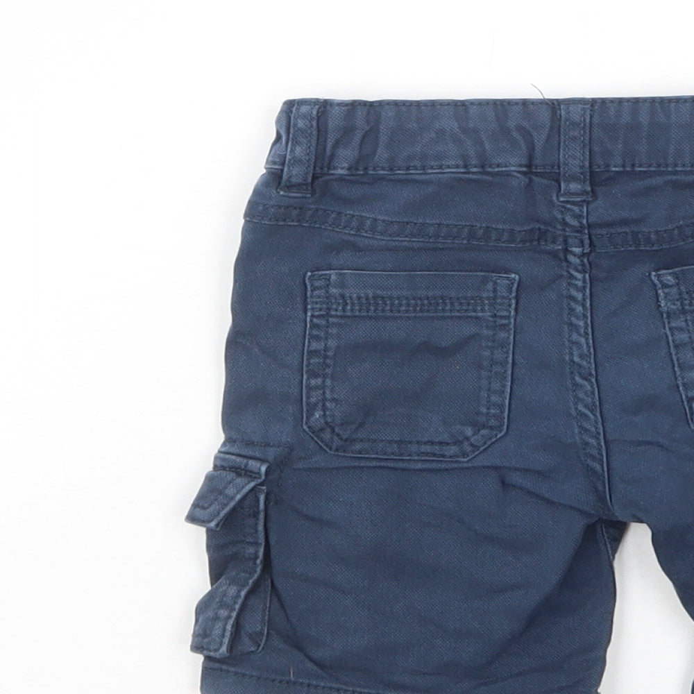 Mini Club Baby Blue  Cotton Cargo Trousers Size 18-24 Months  Button