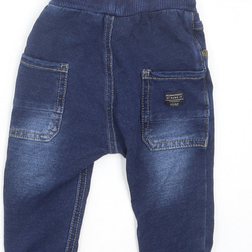 name it Baby Blue  Cotton Jogger Trousers Size 3-6 Months  Drawstring