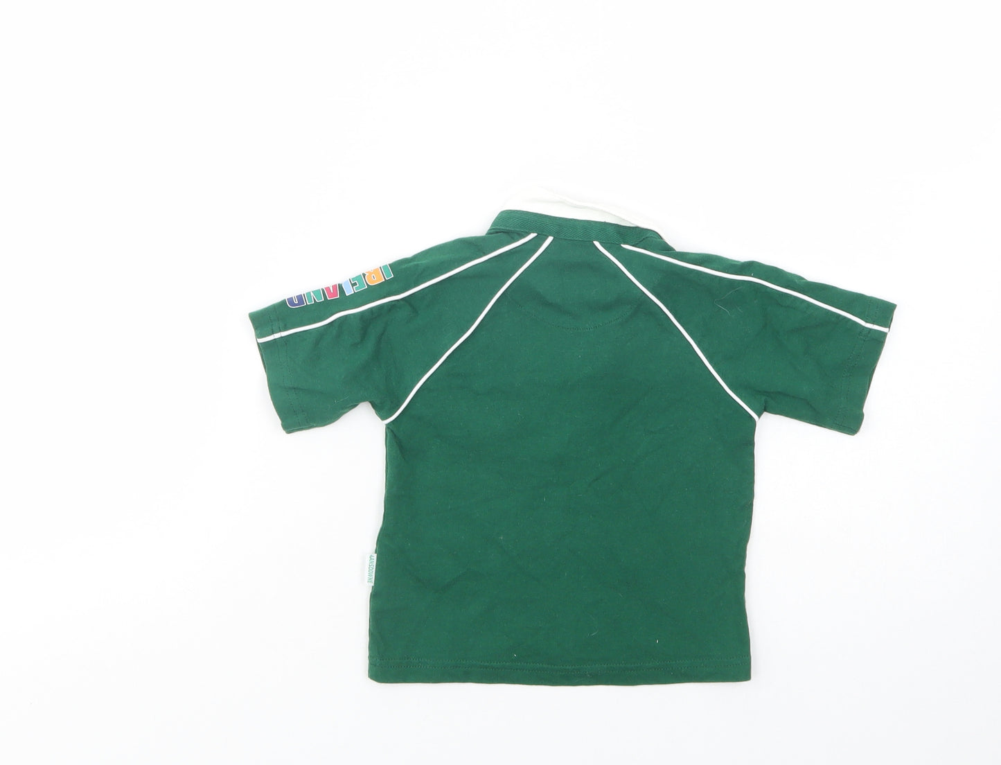 Lansdowne Baby Green  Cotton Pullover Polo Size 9-12 Months Collared Button - Irish Rugby