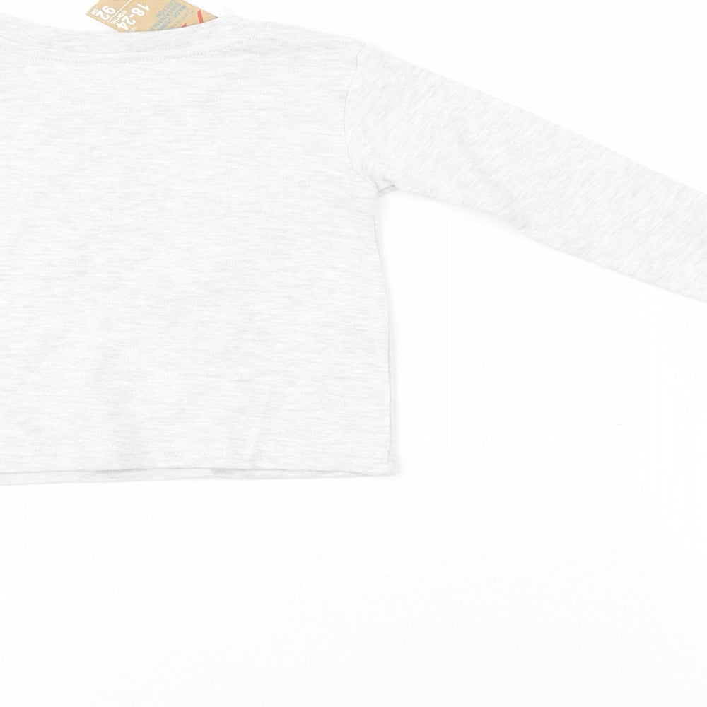 Primark Baby Grey Geometric Cotton  Pyjama Set Size 18-24 Months  Pullover - Christmas