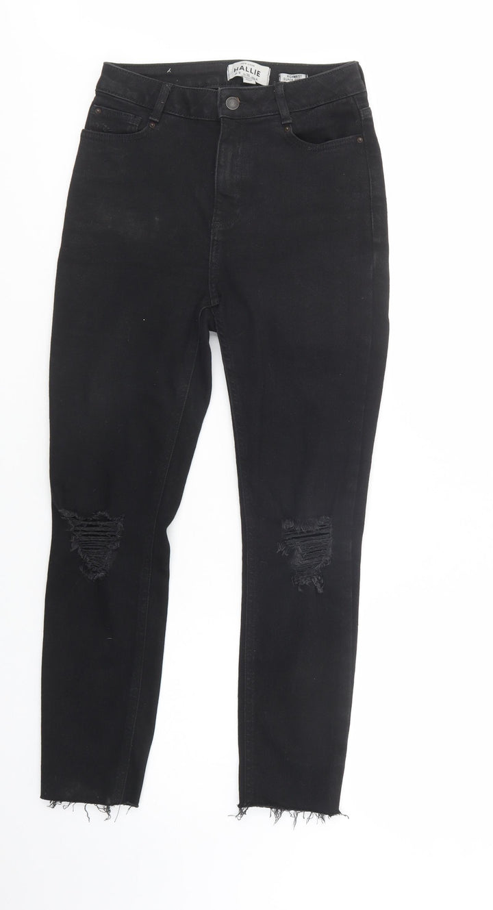 New Look Womens Black Cotton Skinny Jeans Size 8 L28 in Regular Button