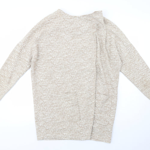 River Island Womens Beige V-Neck  Polyester Cardigan Jumper Size 14
