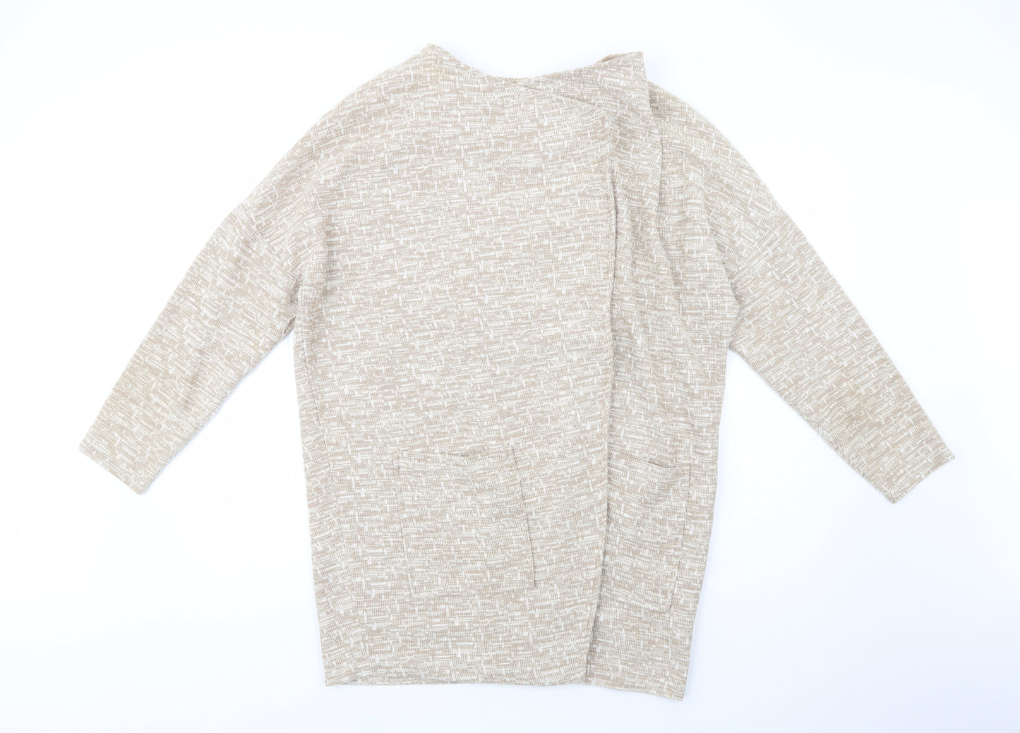 River Island Womens Beige V-Neck  Polyester Cardigan Jumper Size 14