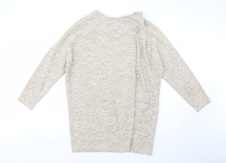 River Island Womens Beige V-Neck  Polyester Cardigan Jumper Size 14