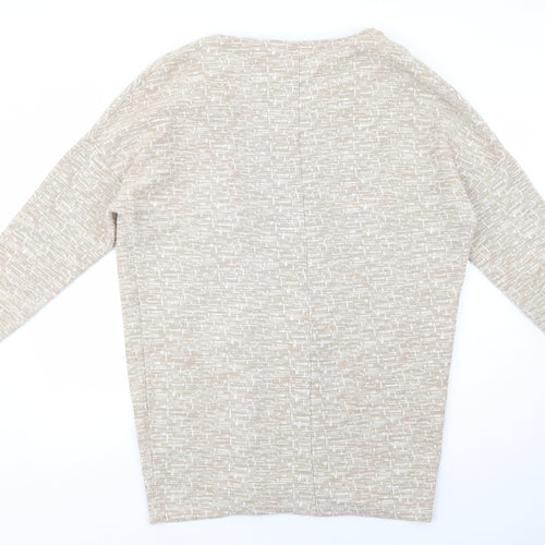 River Island Womens Beige V-Neck  Polyester Cardigan Jumper Size 14