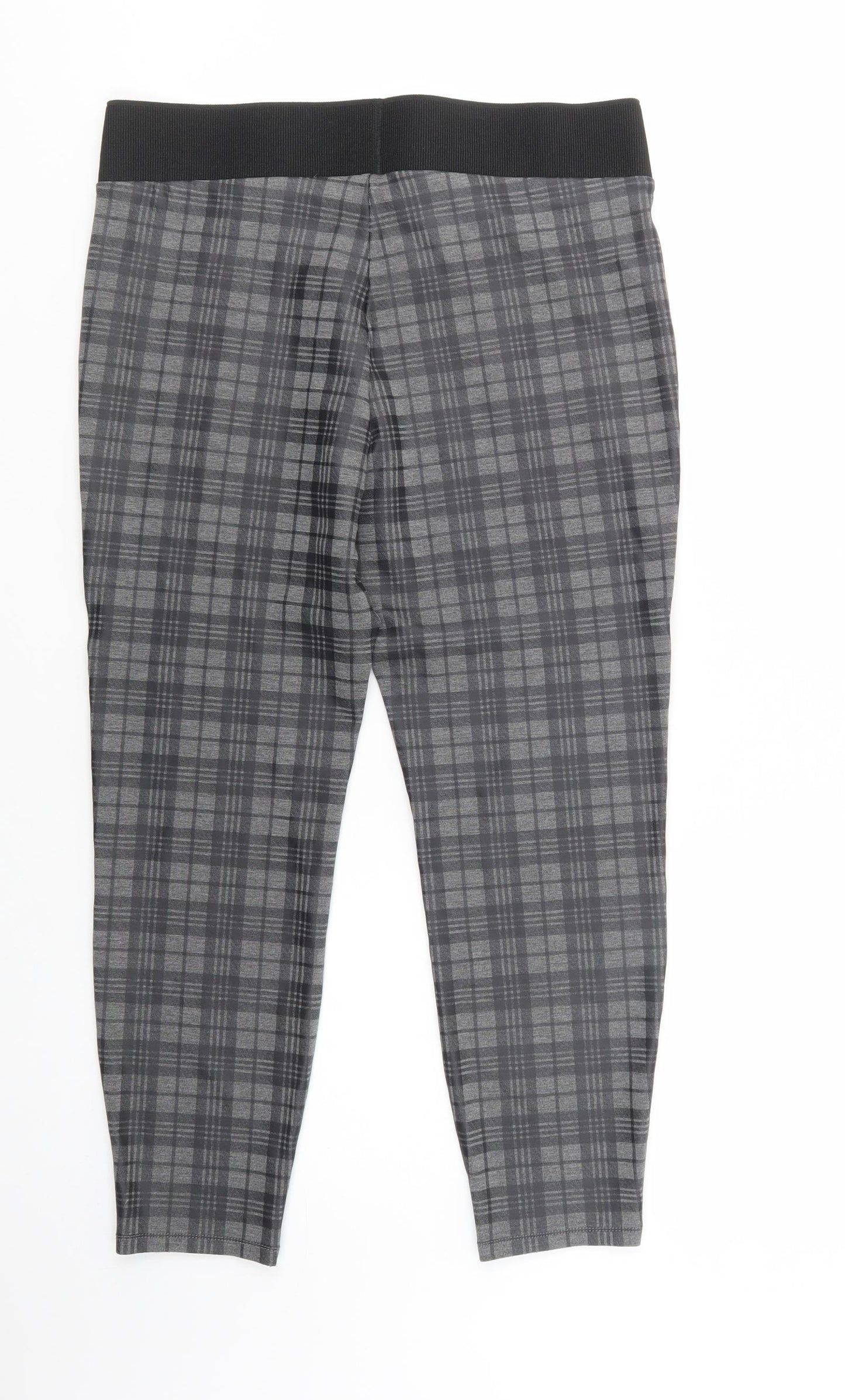 George Womens Grey Plaid Viscose Jogger Leggings Size 14 L27 in