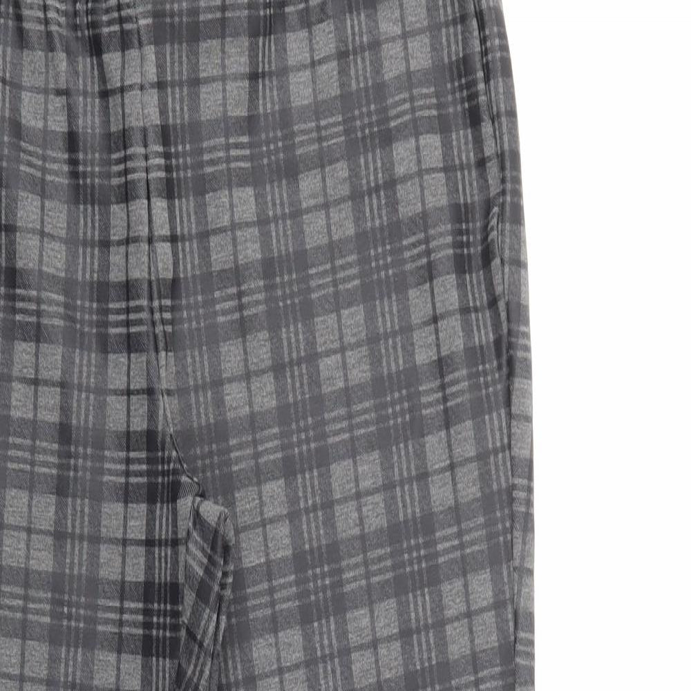 George Womens Grey Plaid Viscose Jogger Leggings Size 14 L27 in