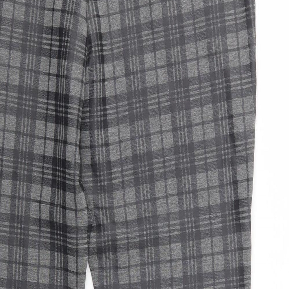 George Womens Grey Plaid Viscose Jogger Leggings Size 14 L27 in