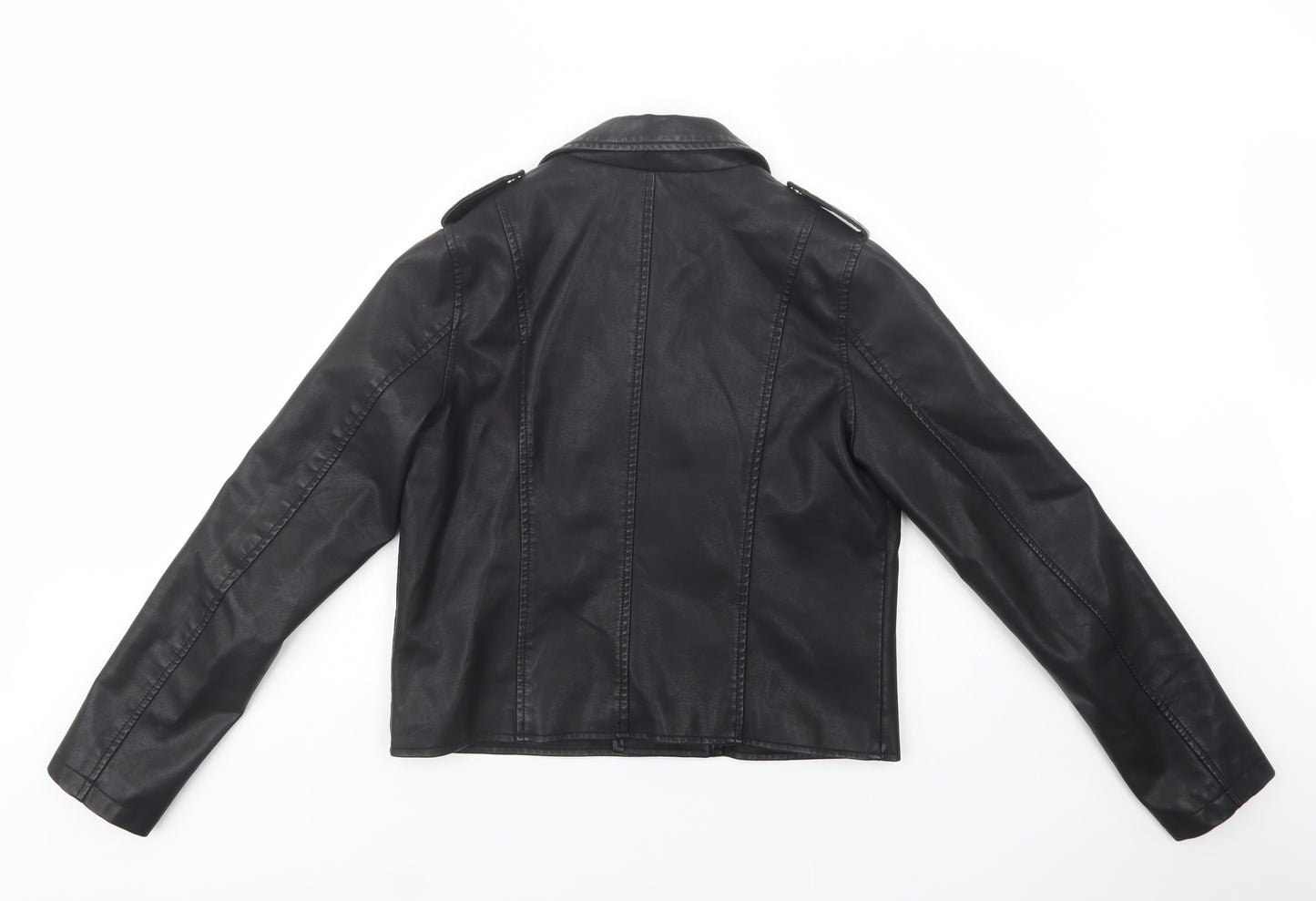 Quiz Womens Black   Biker Jacket Size 14  Zip