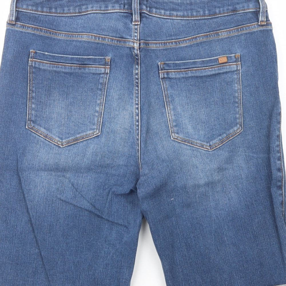 F&F Womens Blue  Cotton Chino Shorts Size 16 L13 in Regular Button
