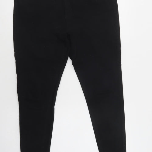 Marks and Spencer Womens Black  Cotton Skinny Jeans Size 16 L29 in Regular Button