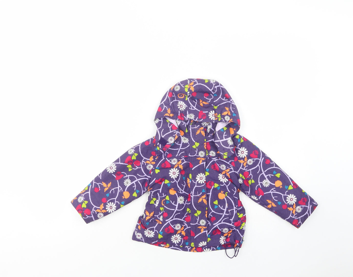 name it Baby Purple Floral  Basic Jacket Jacket Size 12-18 Months   Zip