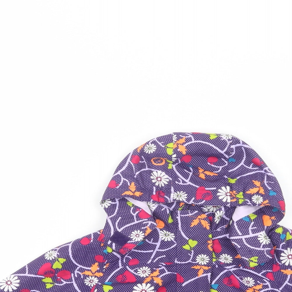 name it Baby Purple Floral  Basic Jacket Jacket Size 12-18 Months   Zip