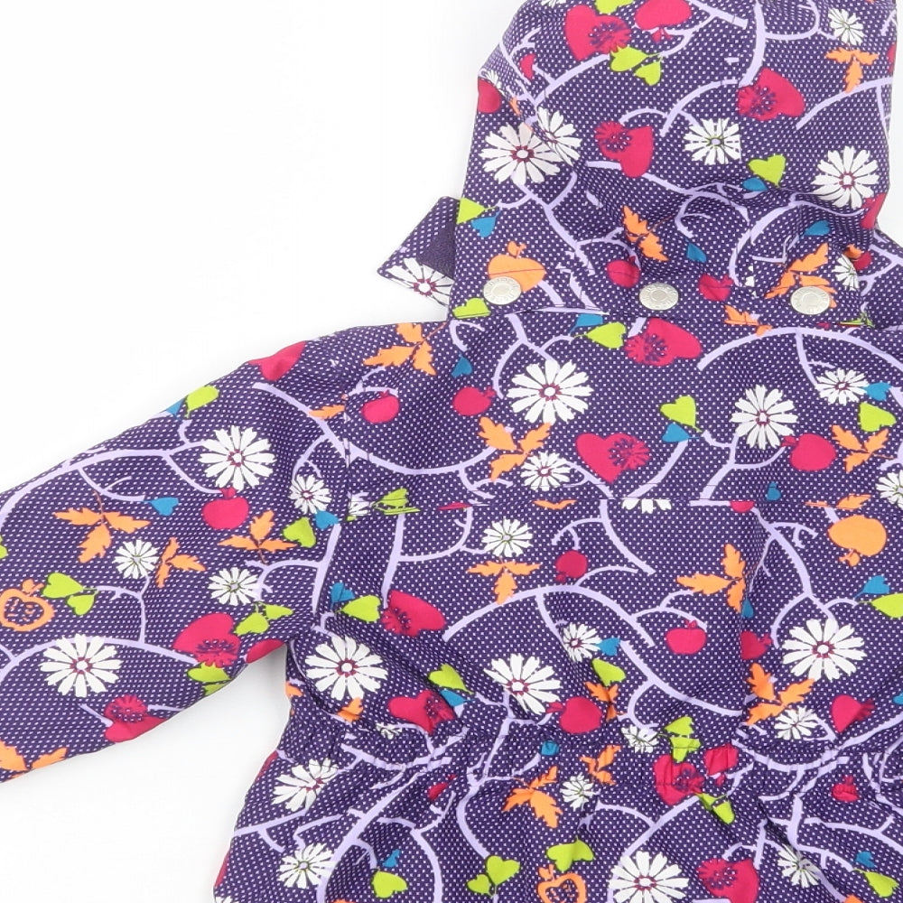 name it Baby Purple Floral  Basic Jacket Jacket Size 12-18 Months   Zip