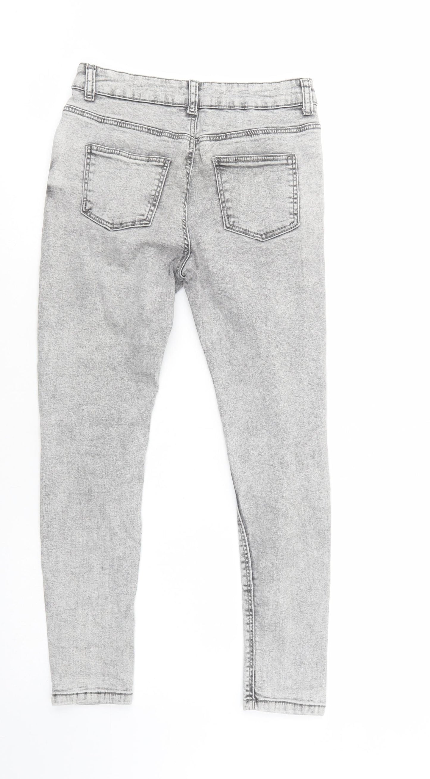 Primark Girls Grey  Cotton Skinny Jeans Size 11-12 Years  Regular Button