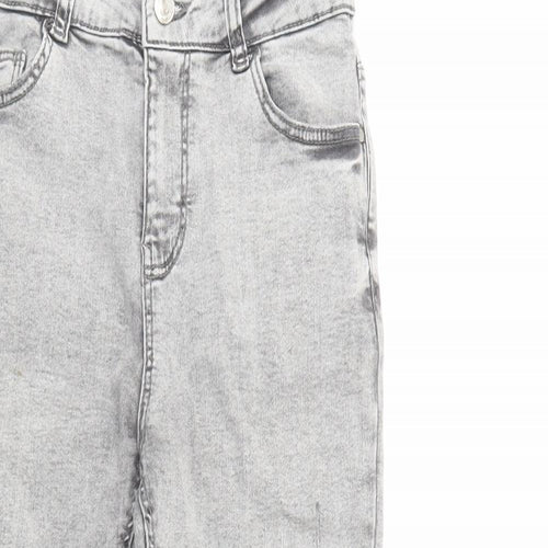 Primark Girls Grey  Cotton Skinny Jeans Size 11-12 Years  Regular Button