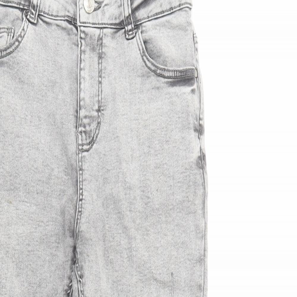 Primark Girls Grey  Cotton Skinny Jeans Size 11-12 Years  Regular Button