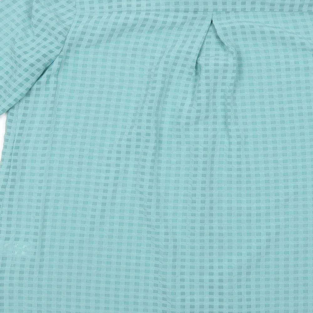 Papaya Womens Green Check Polyester Tunic Blouse Size 12 V-Neck