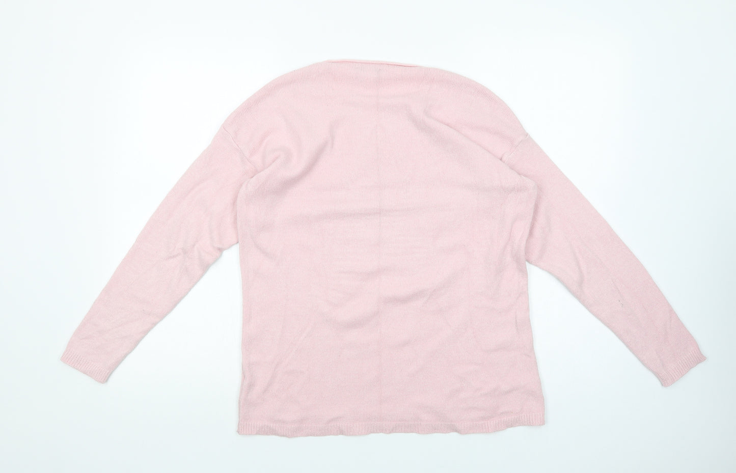 Blue Vanilla Womens Pink Crew Neck  Polyester Pullover Jumper One Size   - Star