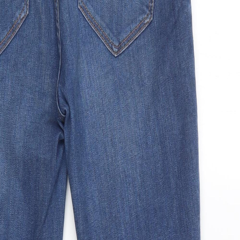 Zara Womens Blue  Cotton Skinny Jeans Size 14 L29 in Regular Button