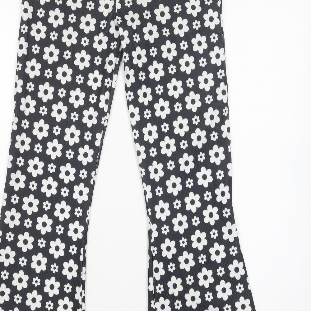 River Island Girls Black Floral Polyester Jogger Trousers Size 11-12 Years  Regular