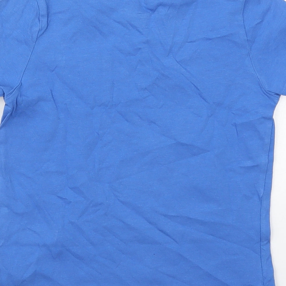 Marks and Spencer Boys Blue  Cotton Basic T-Shirt Size 4-5 Years Crew Neck Pullover - Chest Pocket